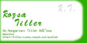 rozsa tiller business card